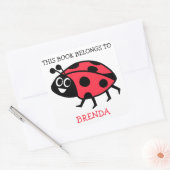 Dieses Buch gehört Personalisierten Ladybug Quadratischer Aufkleber (Umschlag)