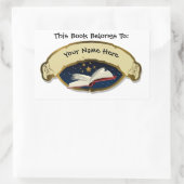 "Dieses Buch gehört" personalisierten Rechteckiger Aufkleber (Tasche)