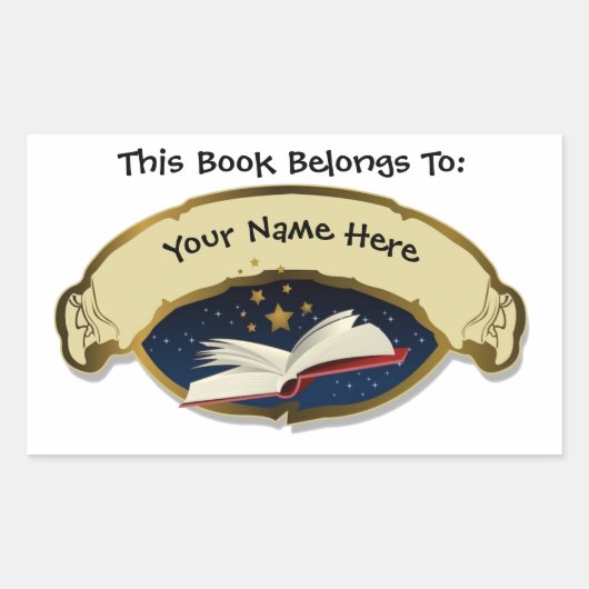 "Dieses Buch gehört" personalisierten Rechteckiger Aufkleber (Vorderseite)