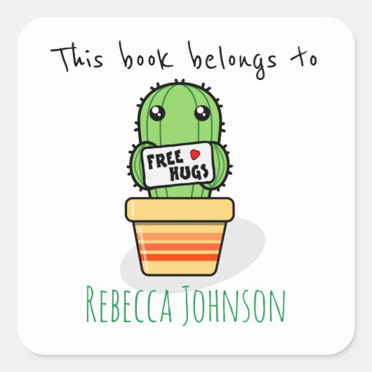 Dieses Buch gehört Quadratischer Aufkleber (Vorderseite)