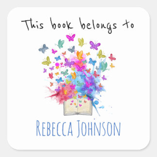 Dieses Buch gehört Quadratischer Aufkleber