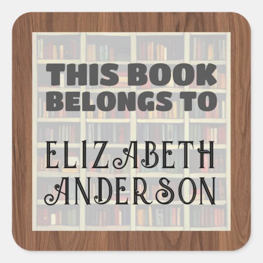 Dieses Buch gehört Quadratischer Aufkleber (Vorderseite)
