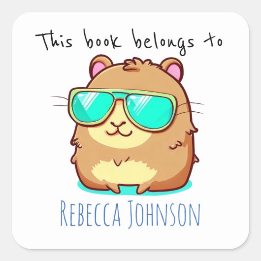 Dieses Buch gehört Quadratischer Aufkleber (Vorderseite)