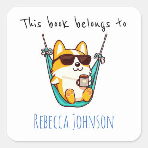 Dieses Buch gehört Quadratischer Aufkleber