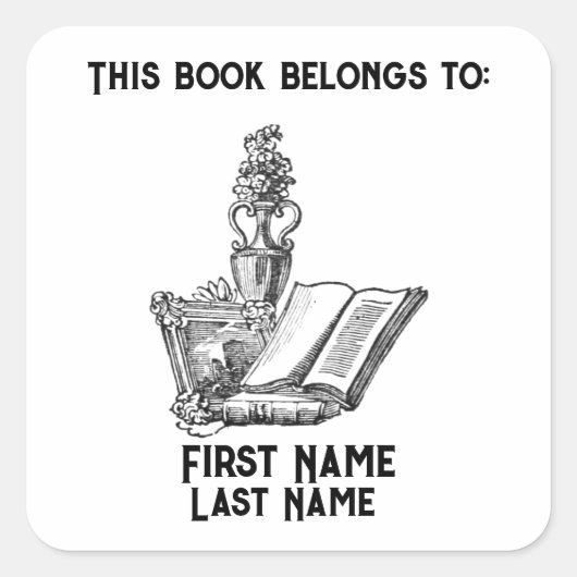 Dieses Buch gehört Quadratischer Aufkleber (Vorderseite)