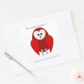 Dieses Buch gehört ... (Rote Scheuneneule, Groß) Quadratischer Aufkleber (Umschlag)