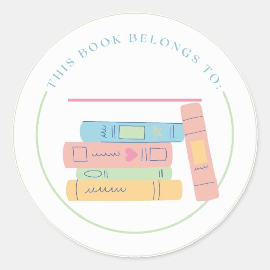 Dieses Buch gehört Runder Aufkleber (Vorderseite)