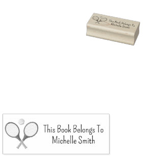 Dieses Buch gehört, Tennisball personalisiert Gummistempel