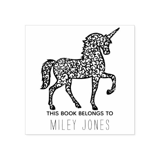 Dieses Buch gehört unicorn Gummistempel (Prägung)