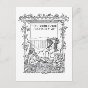"Dieses Buch gehört" Vintage-Exlibris-Postkarte Postkarte