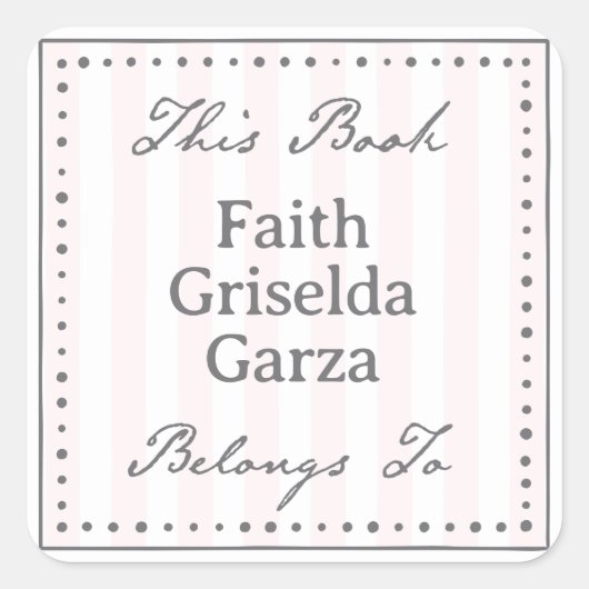 "Dieses Buch gehört zu" Aufklebervorlage Quadratischer Aufkleber (Vorderseite)