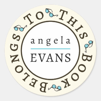 "Dieses Buch gehört zu" Aufklebervorlage Runder Aufkleber