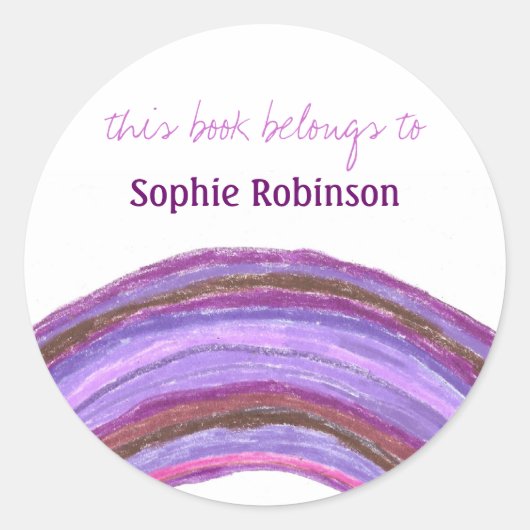 "Dieses Buch gehört zu" Buchzeichen-Aufkleber Runder Aufkleber (Vorderseite)