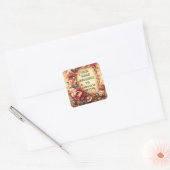 Dieses Buch gehört zu dekorativen Blumen Quadratischer Aufkleber (Umschlag)