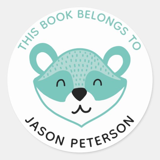 Dieses Buch gehört zu den Kindern Niedlichen Walds Runder Aufkleber (Vorderseite)