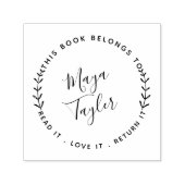 Dieses Buch gehört zu einem grünen Skript Permastempel (Design)