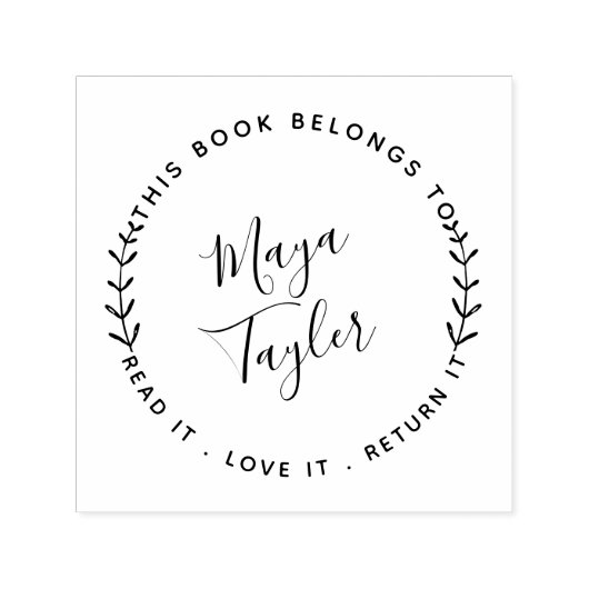 Dieses Buch gehört zu einem grünen Skript Permastempel (Design)