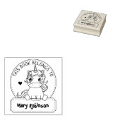 Dieses Buch gehört zu einem Niedlichen Einhorn, Ki Gummistempel (Stempel)