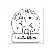Dieses Buch gehört zu einem Niedlichen Einhorn, Ki Gummistempel (Prägung)