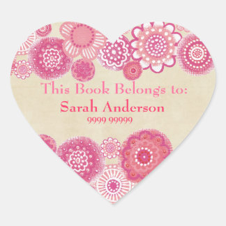 Dieses Buch gehört zu einem rosa Heart Shape Stick Herz-Aufkleber