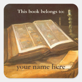 Dieses Buch gehört zu ... Fine Art Buchzeichen Quadratischer Aufkleber