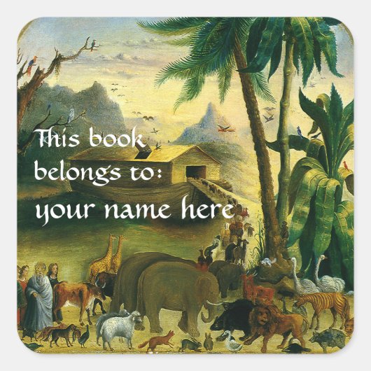 Dieses Buch gehört zu ... Fine Art Buchzeichen Quadratischer Aufkleber (Vorderseite)