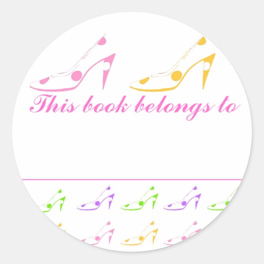 Dieses Buch gehört zu High Heel Schuhen Runder Aufkleber (Vorderseite)
