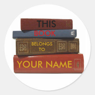 DIESES BUCH GEHÖRT ZU IHREM NAMEN-Aufkleber Runder Aufkleber