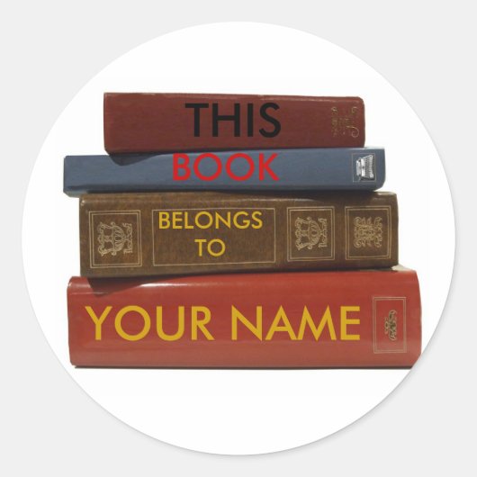 DIESES BUCH GEHÖRT ZU IHREM NAMEN-Aufkleber Runder Aufkleber (Vorderseite)