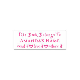 Dieses Buch gehört zu Individuelle Name Girly Pink Permastempel