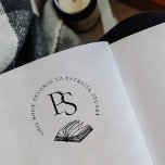 Dieses Buch gehört zu Monogramm mit Personalisiert Gummistempel<br><div class="desc">DIESES BUCH GEHÖRT ZU individuelle Name Briefmarke aus Holz ist perfekt für Bibliothekare,  Schullehrer,  Buchliebhaber,  etc. Mit einer handgezeichnet Illustration eines offenen Buches,  einer runden Serifentypografie und eleganten Initialen.</div>