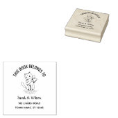 Dieses Buch gehört zu Name Address Buchzeichen Cat Gummistempel (Stempel)