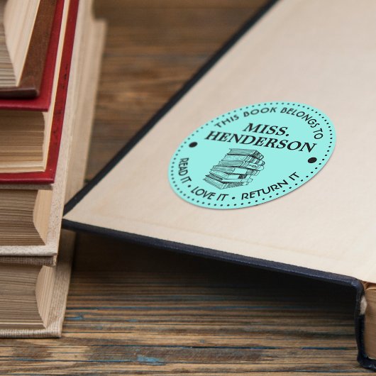 Dieses Buch gehört zu Personalisiert hellblau Runder Aufkleber