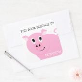 Dieses Buch gehört zu Personalisiertem rosa Schwei Quadratischer Aufkleber (Umschlag)