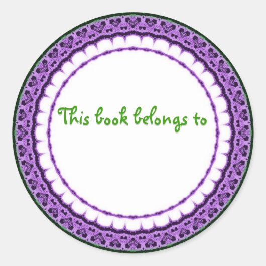 DIESES BUCH GEHÖRT ZU... RUNDER AUFKLEBER (Vorderseite)