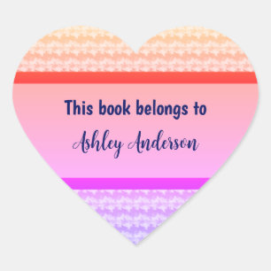 Dieses Buch gehört zum Individuelle Name Herz-Aufkleber