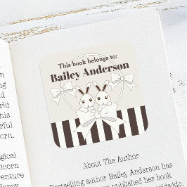 Dieses Buch gehört zum Niedlichen Buchzeichen der  Quadratischer Aufkleber