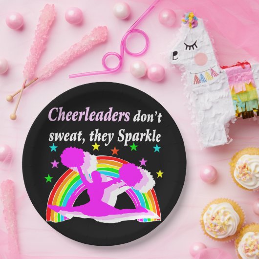DIESES CHEERLEADER-GLITZERN DESIGN PAPPTELLER (Party)