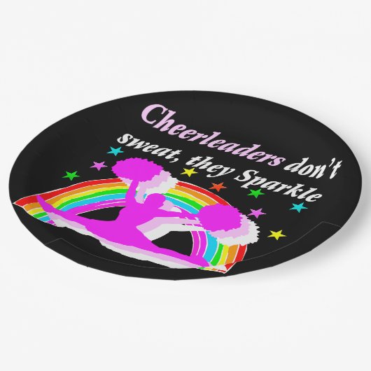 DIESES CHEERLEADER-GLITZERN DESIGN PAPPTELLER (Schrägansicht)