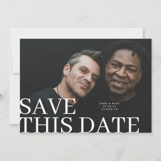 DIESES DATUM 2 Foto Hochzeit gerettet Save The Date (Vorderseite)