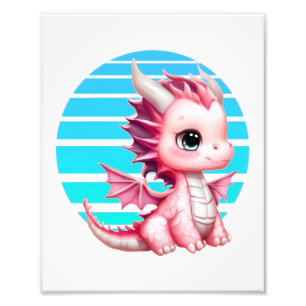Dieses Design zeigt einen süßen rosa Drachen mit g Fotodruck