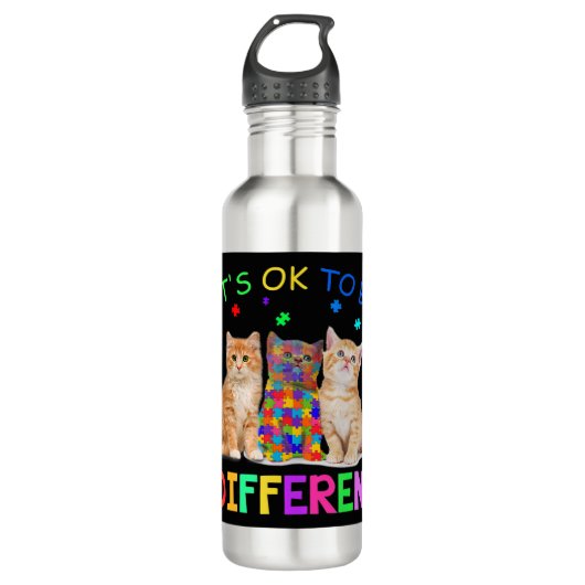 Dieses Design zur Unterstützung der Autismus-Sensi Edelstahlflasche (Vorderseite)