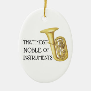 Dieses edelste der Instrumente - Tuba-Verzierung Keramik Ornament