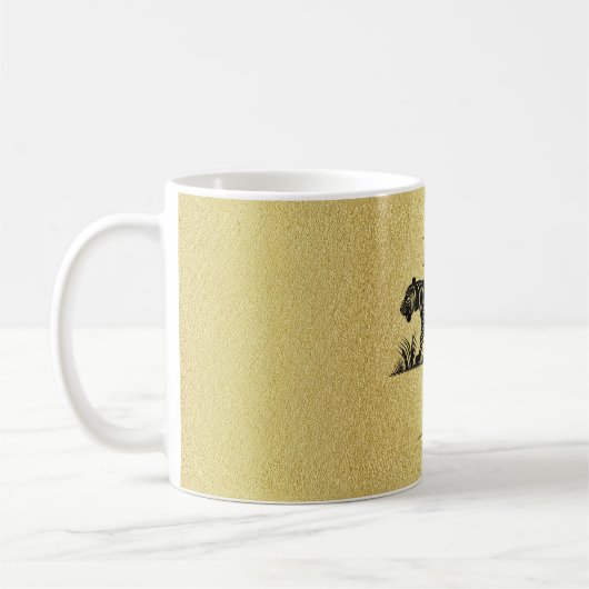 Dieses elegante Muster Gold Black Monogram Kaffeetasse (Links)