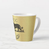 Dieses elegante Muster Gold Black Monogram Milchtasse (Rechte Ecke)