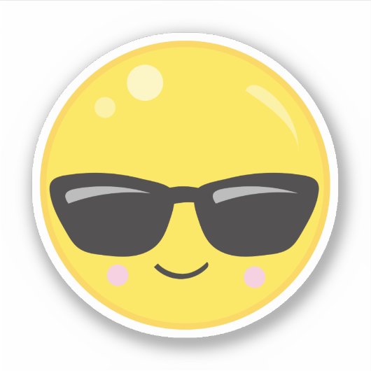 Dieses Emoji ist cool Aufkleber (Vorderseite)