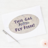 Dieses Gal Lieben zum Fischen! Foreut Fishing Ovaler Aufkleber (Umschlag)