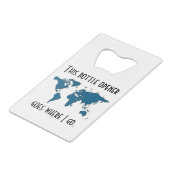 Dieses gehört zu mir, während ich reise - kreditkarten flaschenöffner (Vorderseite Schrägansicht)