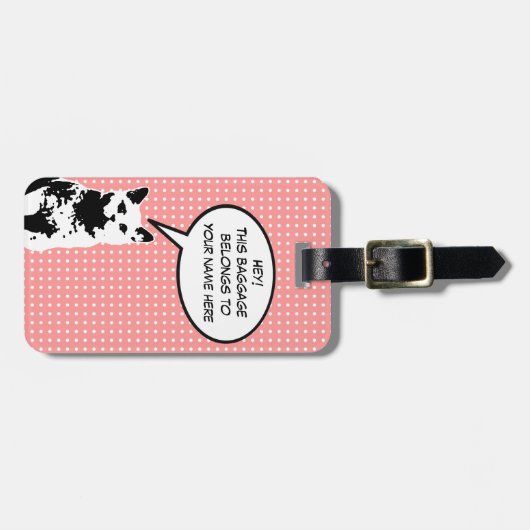 Dieses Gepäck gehört.. Katze. Gepäckanhänger (Vorderseite horizontal)