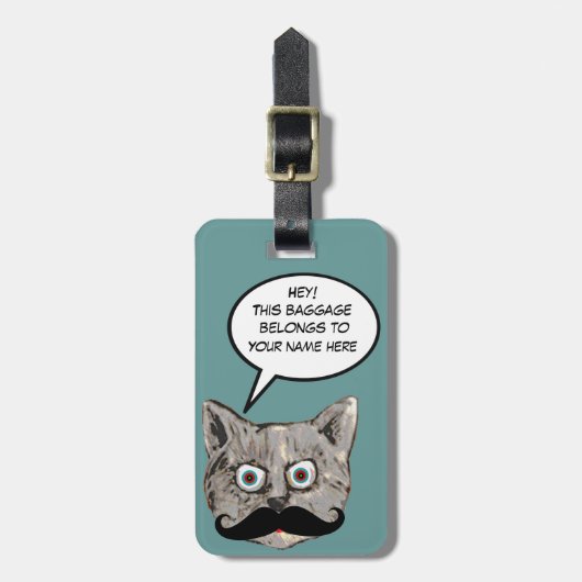 'Dieses Gepäck gehört zu' Katze Gepäckanhänger (Vorderseite vertikal)